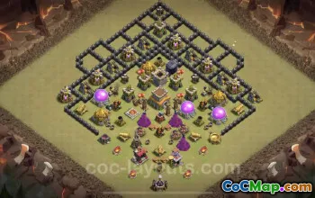 Best Anti 3 Stars TH8 War Base - Clash of Clans Link #24597