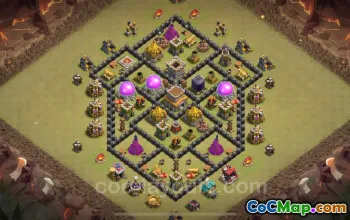 Best Anti 3 Stars TH8 War Base with Link - Clash of Clans 2024 #18982