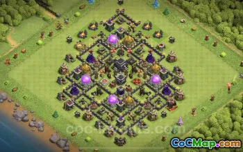 Best Anti 3 Stars TH9 Base - Hybrid Link for Clash of Clans #24798