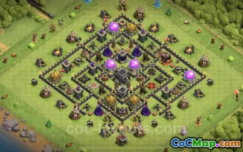 Best Anti 3 Stars TH9 Bases 2023 - Hybrid Defense Links #19458