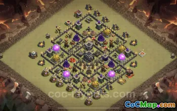 Best Anti 3 Stars TH9 War Base 2023 - Hybrid & Link #19573