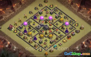 Best Anti 3 Stars TH9 War Base 2024 - Clash of Clans #19301