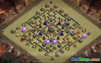 Best Anti 3 Stars TH9 War Base - Clash of Clans #24823