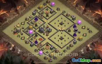 Best Anti 3 Stars TH9 War Base - Clash of Clans Copy #24698