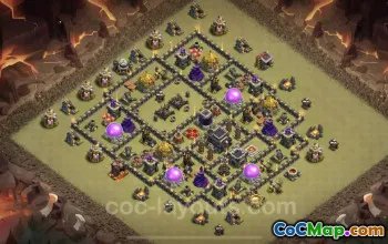 Best Anti 3 Stars TH9 War Base - Clash of Clans Link #24706