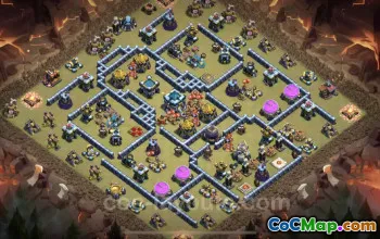 Best Anti 3 Stars War Base TH13 - Hybrid Link & Copy #21224