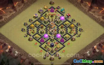 Best Anti 3 Stars War Base TH8 - Clash of Clans 2024 #18980