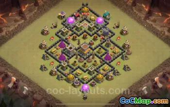 Best Anti 3 Stars War Base TH8 - Clash of Clans Copy #24408