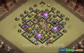 Best Anti 3 Stars War Base TH8 - Hybrid Layout & Link #24470