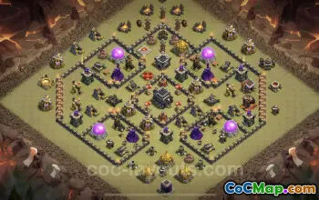 Best Anti 3 Stars War Base TH9 - Clash of Clans 2023 #19446