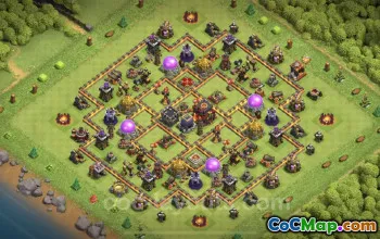 Best Anti Everything TH10 Base - Unbeatable COC Defense #19965