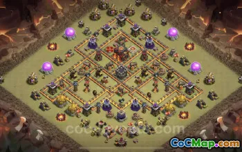 Best Anti-Everything TH10 War Base Copy for COC #19742