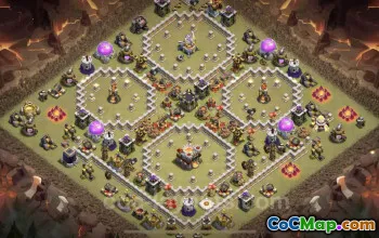 Best Anti-Everything TH11 War Base with Link - Clash of Clans #25310