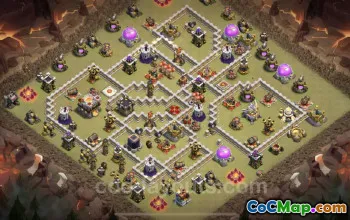 Best Anti-Everything TH11 War Base with Link - COC #25416