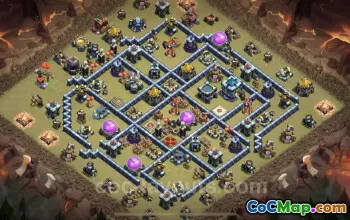Best Anti-Everything TH13 War Base with Link - Clash of Clans #25778