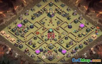 Best Anti-Everything TH14 War Base & Link - Clash of Clans #21546