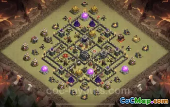Best Anti-Everything TH9 War Base with Link - Clash of Clans #24813