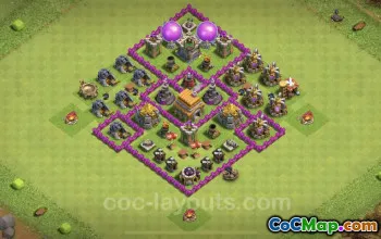 Bästa Anti-Loot TH6 Base - Oslagbar Hybrid Design #18368