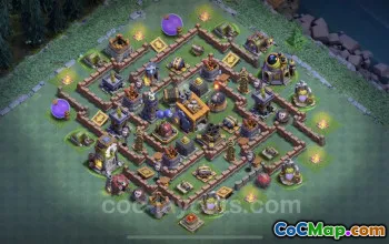 Best BH8 Anti 2 Stars Base Design with Link - Clash of Clans #23090