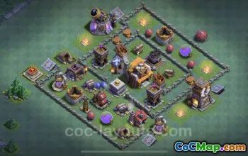Best Builder Hall 5 Anti 2 Stars Base Design & Link - COC #22818