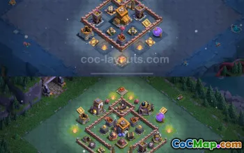 Best Builder Hall 7 Anti 2 Stars Base Design 2024 - CoC #23031