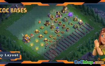 Best Builder Hall Level 10 Base Design with Link - COC BH10 #18541