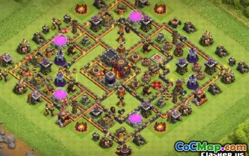 最佳部落市政厅10的基本布局和地图＃12435