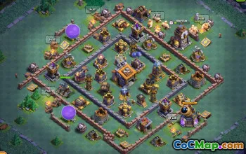 Best CoC Builder Hall 9 Base Layouts & Maps for Farming #17108