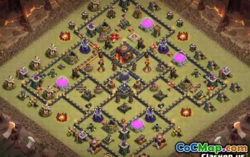 最佳COC TH10基本布局：战争，奖杯和家乡＃10977