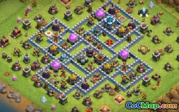 Bästa COC TH13 Baslayouter: Trophy, Farming & Map Links #14852