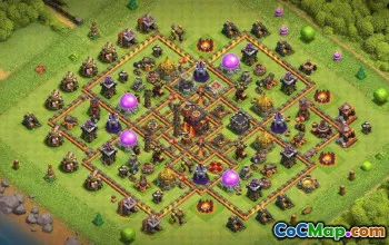 საუკეთესო COC Town Hall 10 ბაზის განლაგება მეურნეობისა და ტროფებისთვის #16322