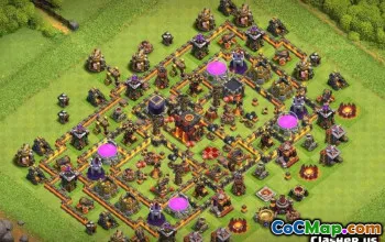最佳COC市政厅10基础布局和地图|立即复制！ ＃12429