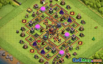 最佳COC市政厅10基本布局和耕种＃12113