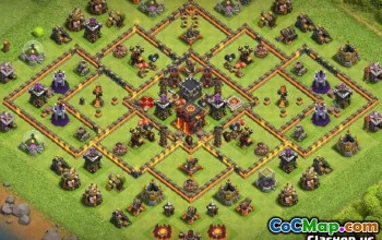 Tòa thị chính Coc tốt nhất 10 Bố cục cơ sở & Bản đồ cho Chiến tranh #13060