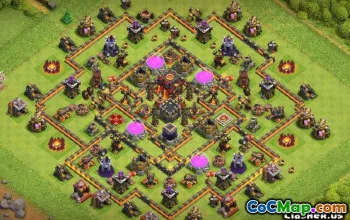 最佳COC市政厅10农业基础布局和地图＃12526