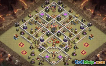 Miglior municipio COC 11 Layout di base e mappe per War & Farming #16365