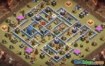 最佳COC市政厅12个基本布局和成功的地图＃10947