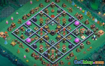 Bästa COC Town Hall 13 Baslayouter och kartor för jordbruk #15992