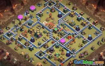 最高のCOCタウンホール14ベースレイアウトとマップ - 今すぐコピーしてください！ ＃12963