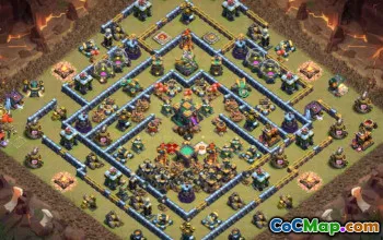 最佳COC市政厅14基本布局和地图，用于＃12948