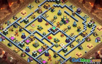 Bestes Coc -Rathaus 14 Basislayouts und Karten für Trophäenschub #12908