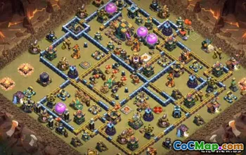 Bästa COC Town Hall 14 Baslayouter & Maps for War #13323