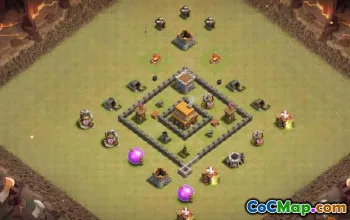 Best CoC Town Hall 4 Base Layouts & Maps - Home & War #13527