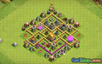 Bästa COC Town Hall 6 Baslayouter och kartor för Trophy & War #15925