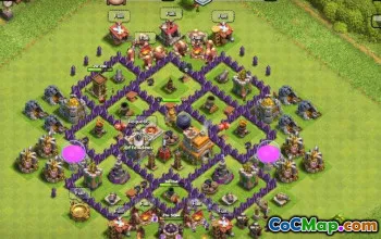 أفضل التخطيطات والخرائط الأساسية لـ CoC Town Hall 7 للحرب والجوائز #16569
