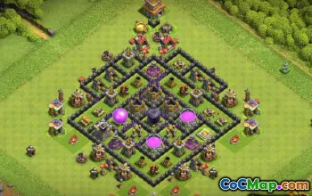 Bästa COC Town Hall 8 Baslayouter & Farming Maps #13806