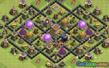 Bästa COC Town Hall 8 Baslayouter för jordbruk och troféer #15392