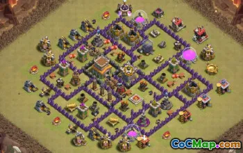 戦争＃13080のためのベストコックタウンホール8ベースレイアウトとマップ