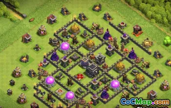 საუკეთესო COC Town Hall 9 ბაზის განლაგება და რუქები - ასლი აქ! #12600
