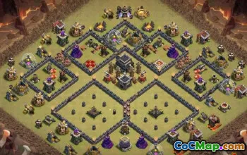 საუკეთესო COC Town Hall 9 ბაზის განლაგება და რუქები | დააკოპირეთ ახლა! #12661